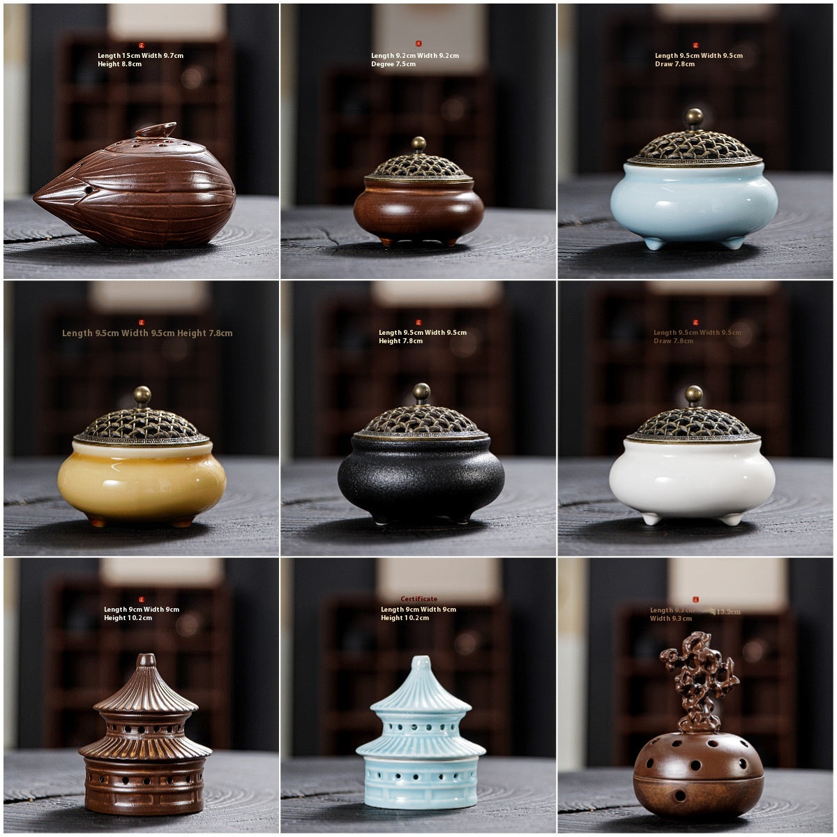 Zen Retro Encens céramique brûleur d'encens brûleur