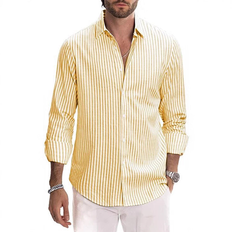 Chemise à rayures à imprimé numérique casual homme