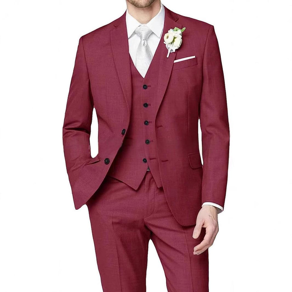 Mens Slim-fit trois-pièces avec une veste à un seul sein