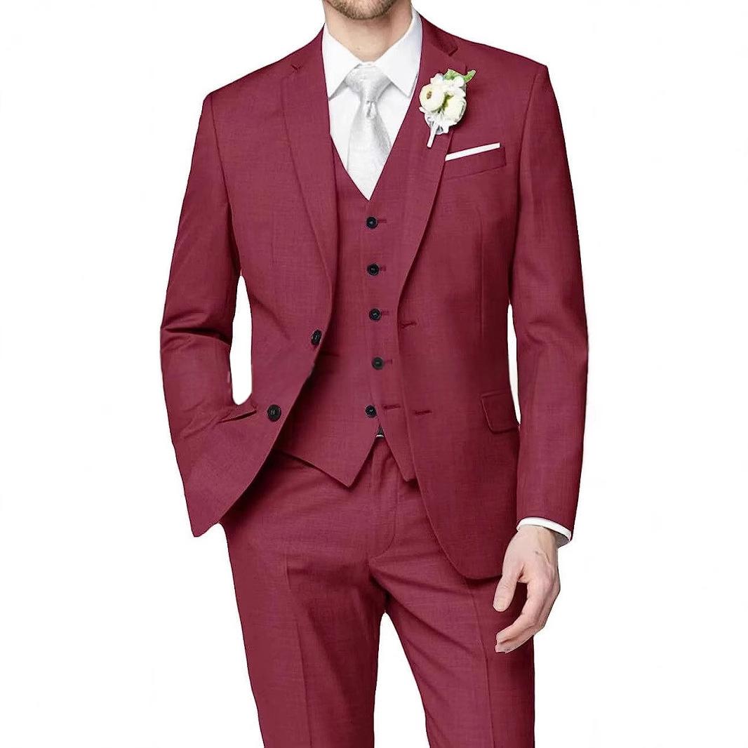 Mens Slim-fit trois-pièces avec une veste à un seul sein