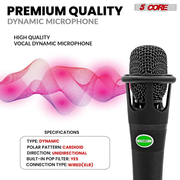 5 CORE XLR Dynamic Metal Mic Audio