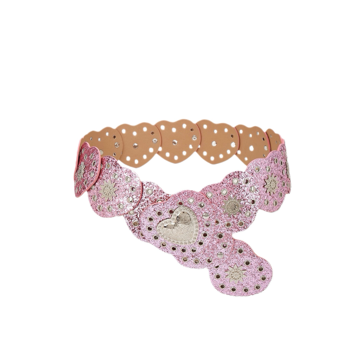 Ceinture en forme de coeur brillant