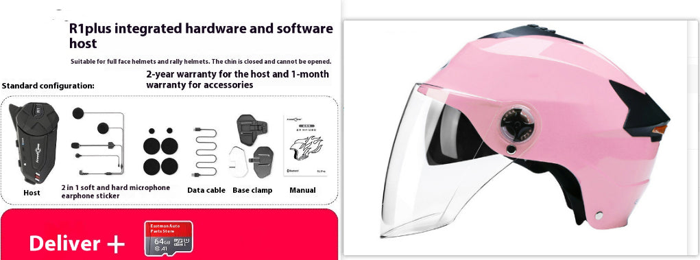 Casque de moto Bluetooth casque intégré appareil photo pratique