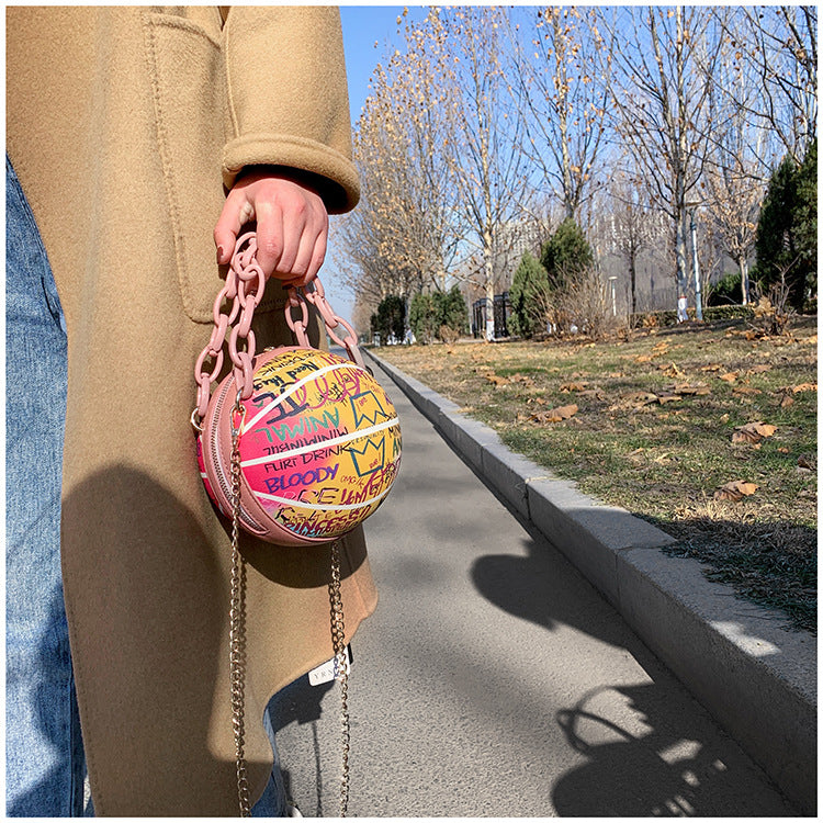 Sac Graffiti Basketball Handheld et Crossbody avec des lettres