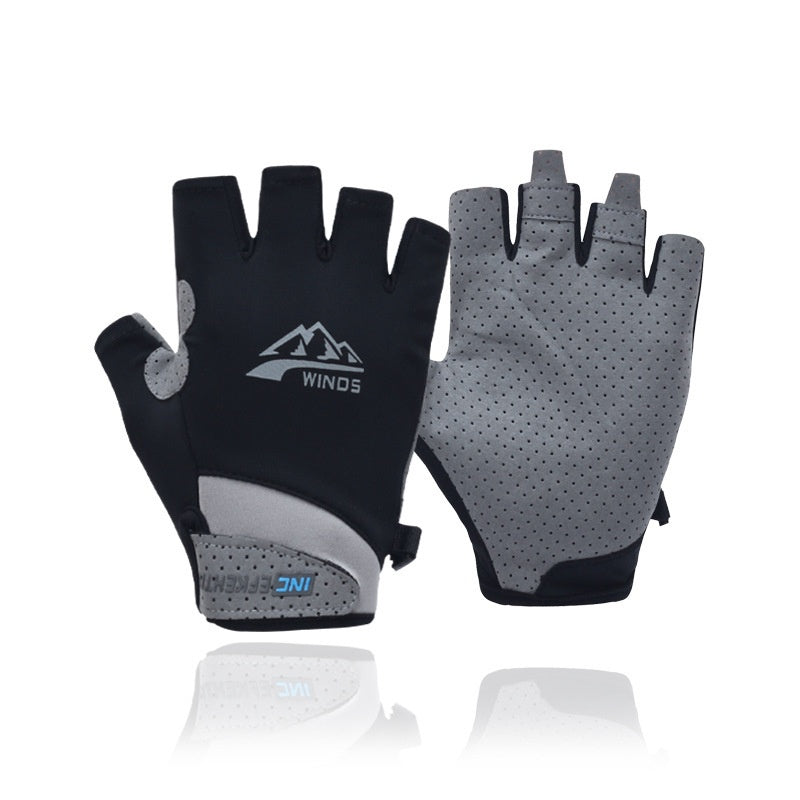 Gants de vélo de fitness à moitié doigt tactile écran respirant écran solaire Gants pour hommes et Wo