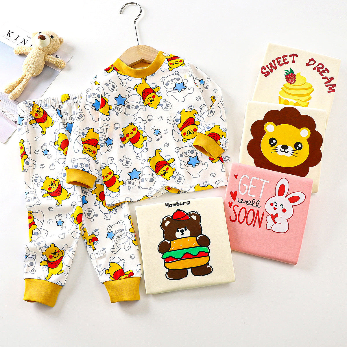 Costume pour enfants Pure Cotton Vêtements pour bébés Vêtements de salon chauds Vêtements d'automne Vêtements pour enfants