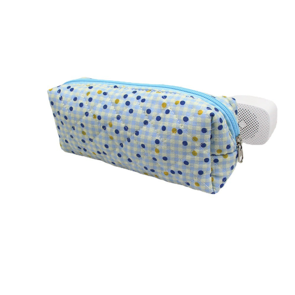 Sac d'organisateur de maquillage de grande capacité brodé en coton
