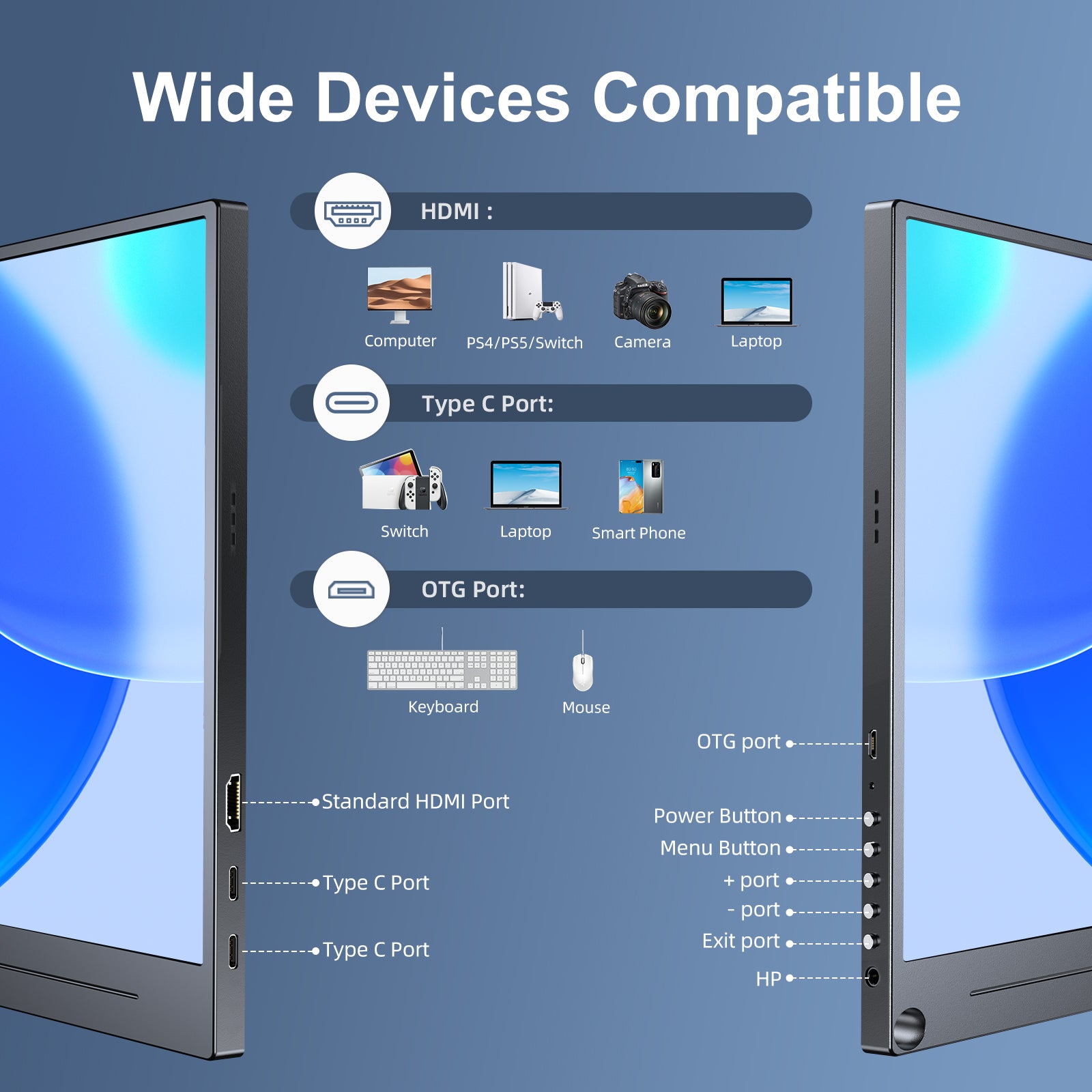 UPERFECT 15,6 pouces HDR IPS moniteur portable