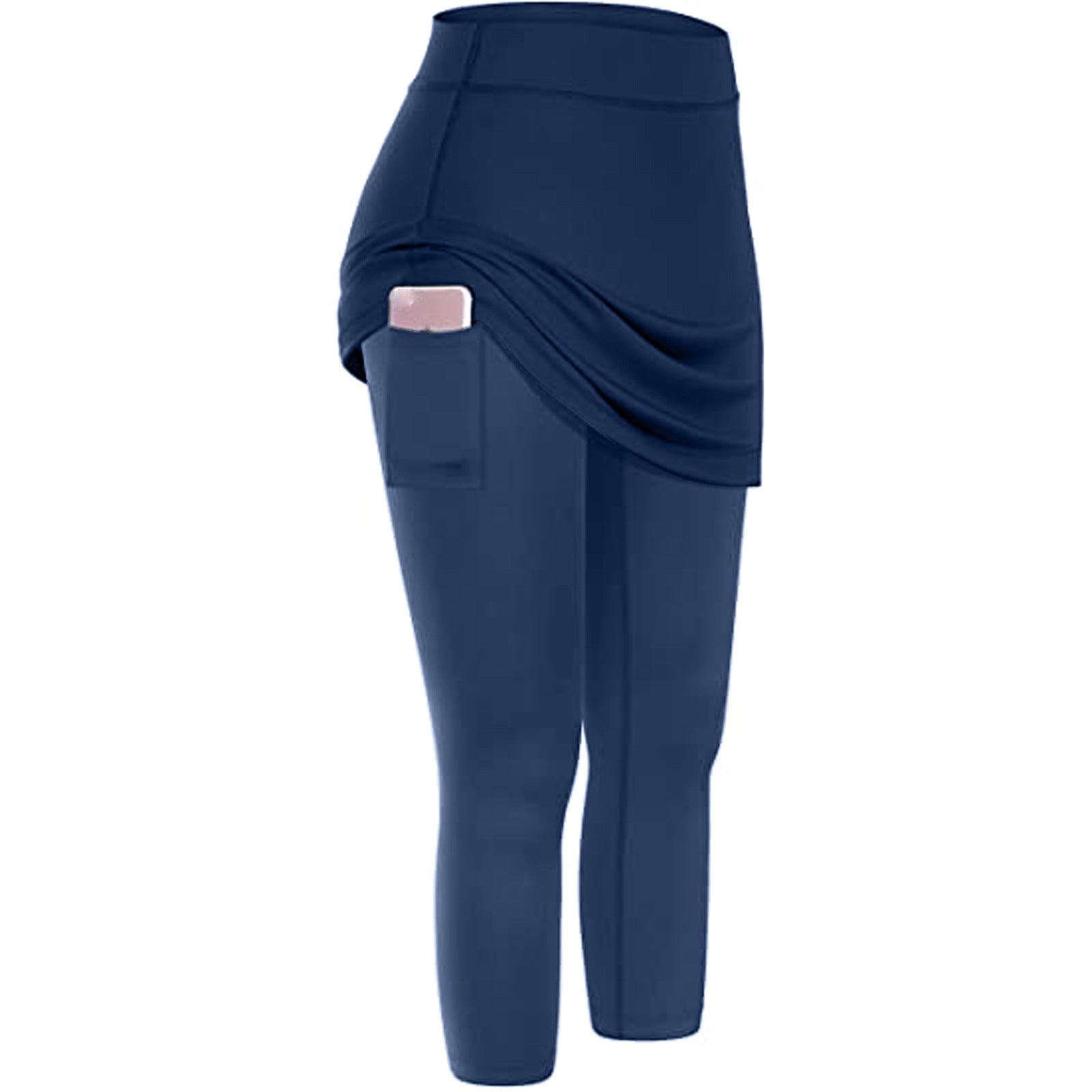 European and American Solid Color Fake Two Piece Cropped Pants Yoga Vêtements Yoga Pantalons Sli