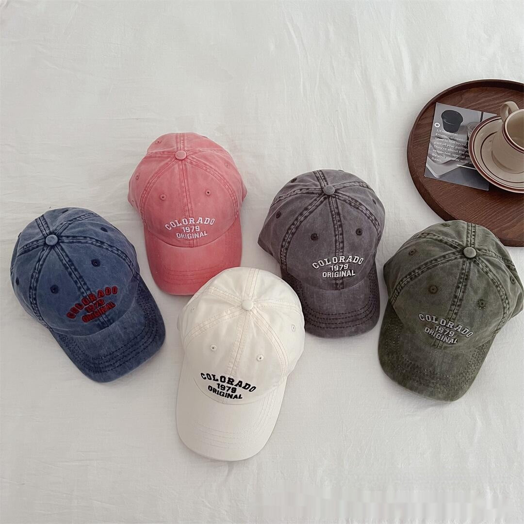 Casquette de baseball vintage avec lettres brodées pour les enfants