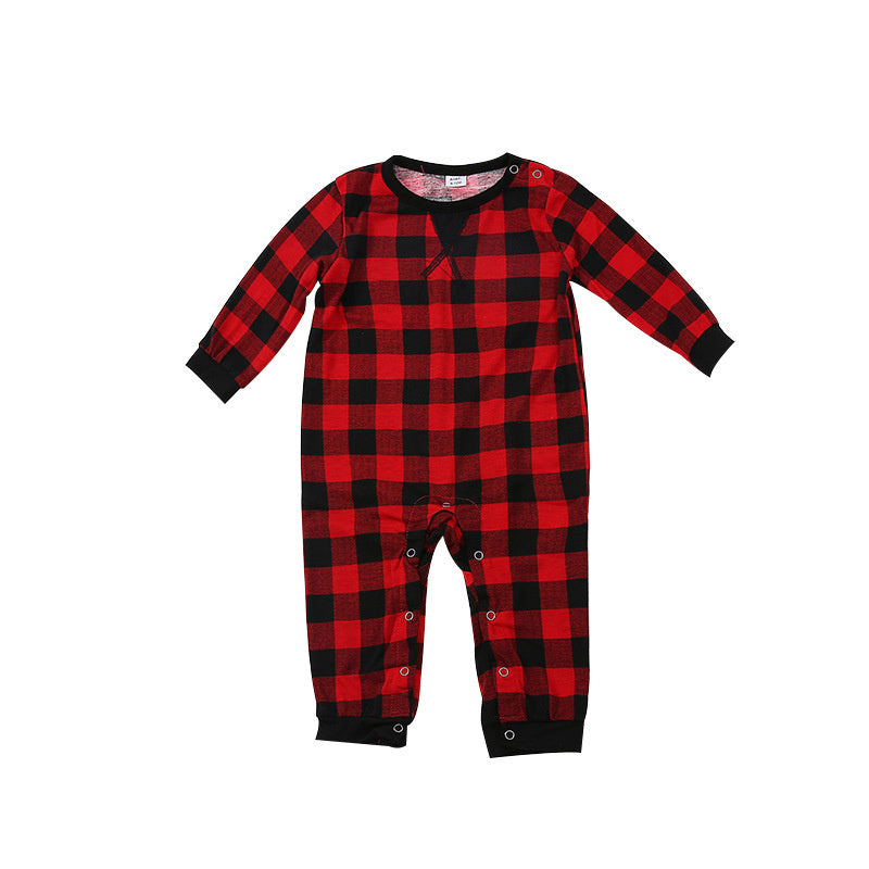 Christmas Plaid Print Long Sleeve Pajamas