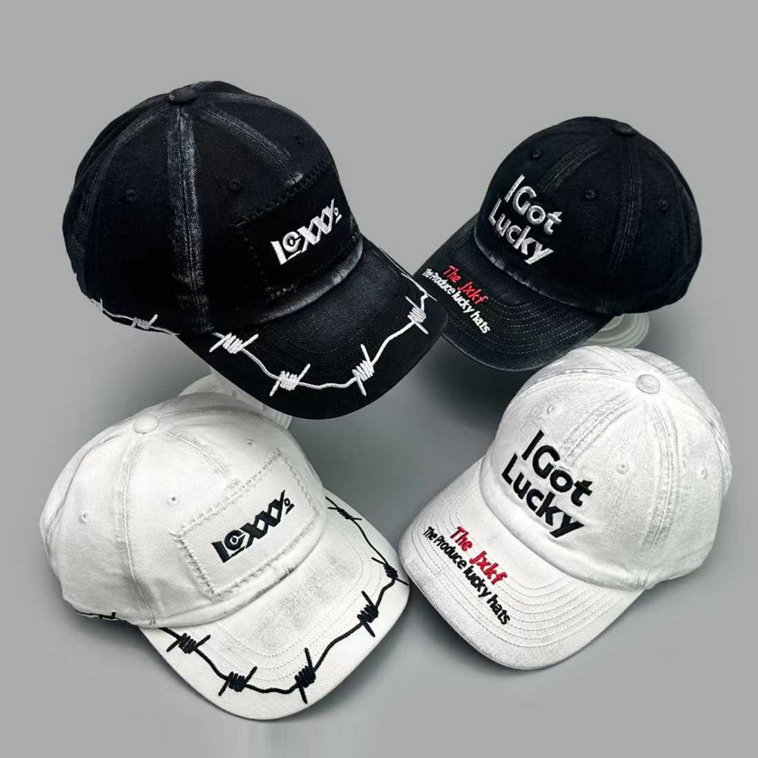 Le printemps et l'automne Trendy Vintage Casquettes de baseball en couleurs multiples avec bords en lettres