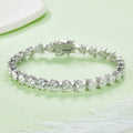 S925 Argent Sterling 5x5mm Coupe coeur Moissanite Bracelet de tennis D Couleur VVS1 16-18-20cm Pl