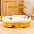 Lit de chat rond semi-fermé de lit de chat profond