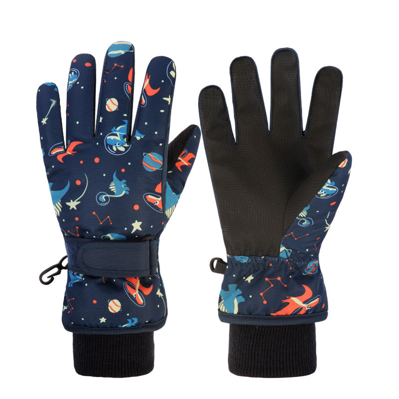 Gants de ski pour enfants avec polaire épais pour la chaleur