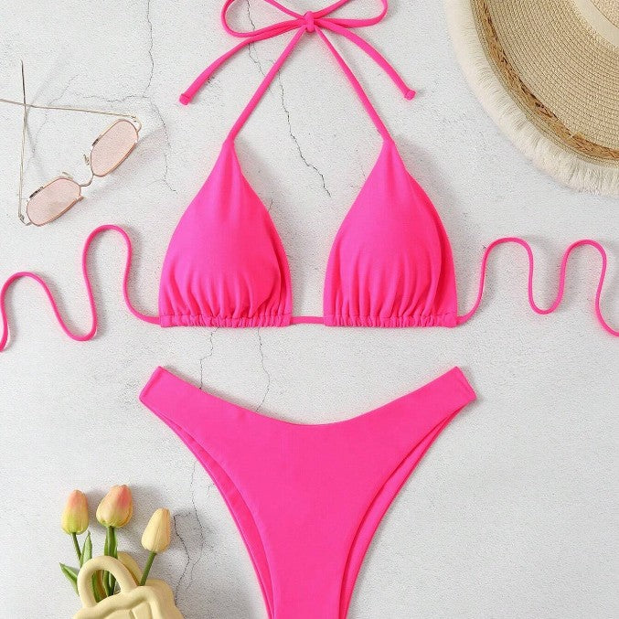 Bikini de plage de couleur solide