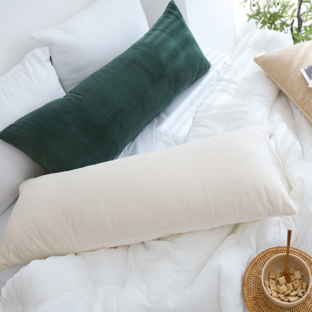 Corduroy Coussin long doux Double longueur Coussin