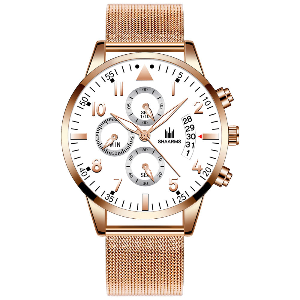 Concept Men's Mesh Strap Calendrier Montres Quartz