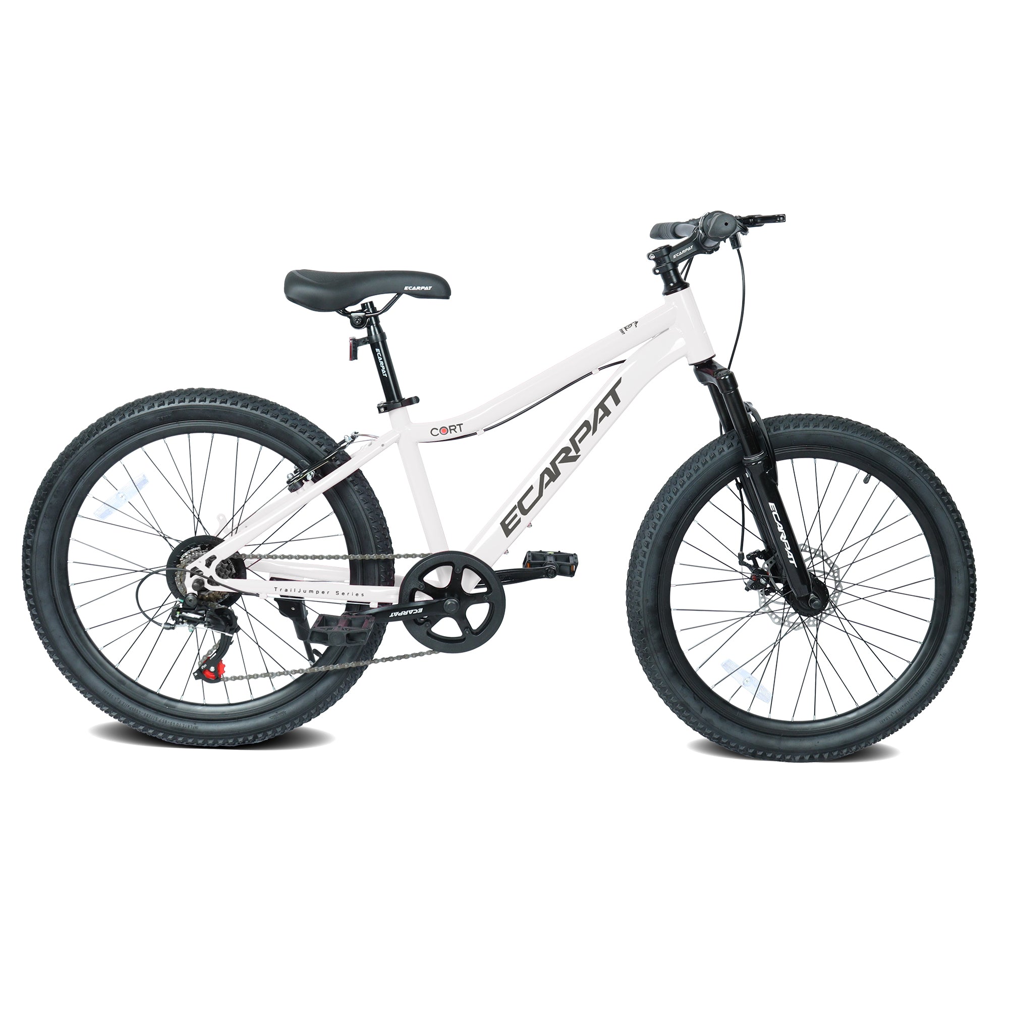 Vélo de montagne jeune 24 pouces avec 7 vitesses et suspension avant Cadre en acier durable