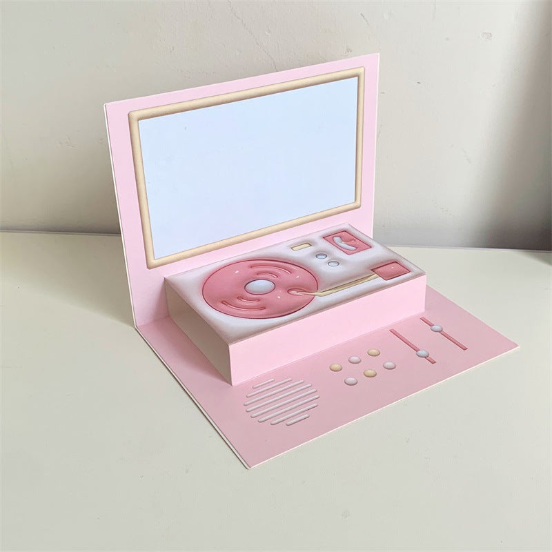 Phonograph cadeau d'anniversaire Cartes de voeux stéréoscopiques créatives