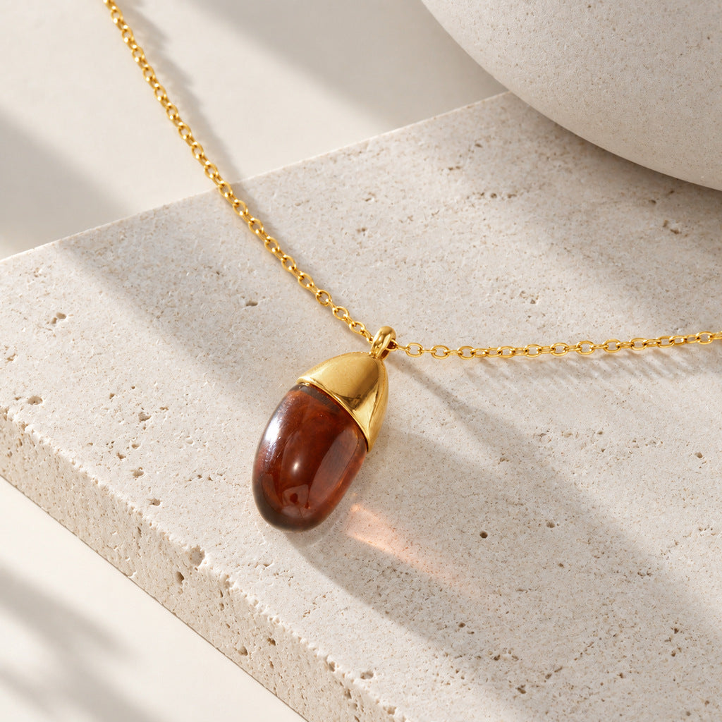 Collier en acier de titane résine Chaîne de sweater en acier de luxe