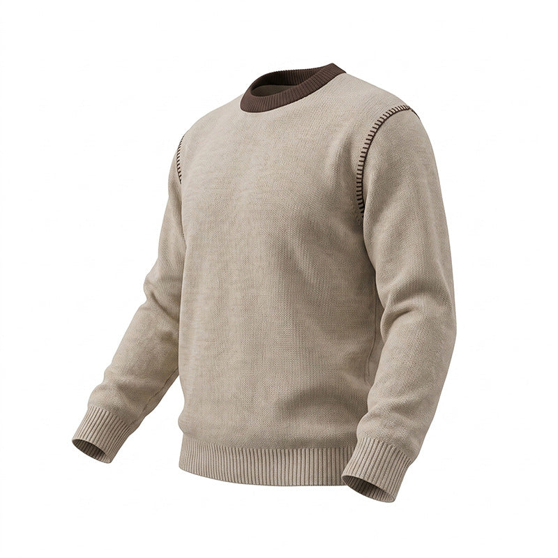 Double fermeture à glissière ronde Col long Chandail hommes
