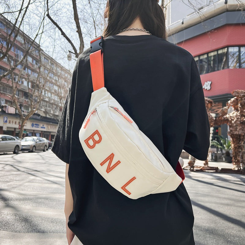 Japanese Street Fashion Chest Bag pour les femmes 2023 Lettre Casual petit sac à épaule Tout-matc