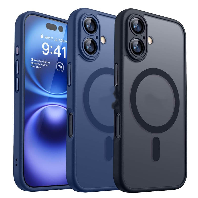 Dossier téléphonique Adsorption magnétique Couverture de protection semi-transparente par pulvérisation d'huile Matte