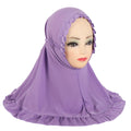 Filles Mode Personnalité Pure Couleur Ruffles Headscarf