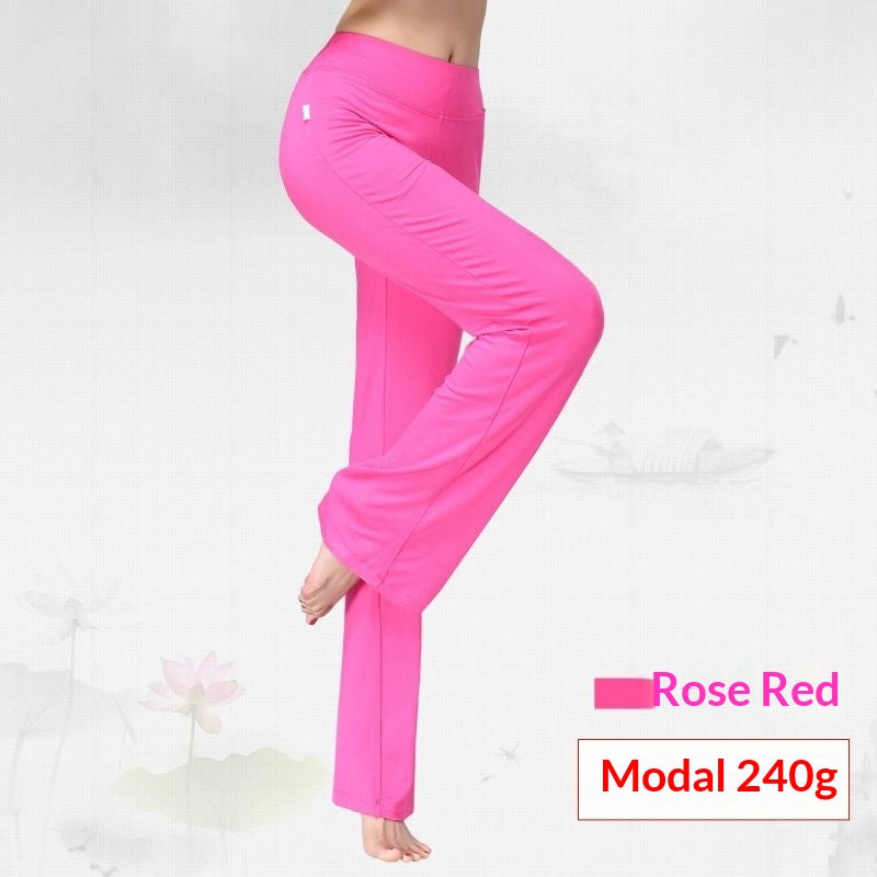 Pantalons de yoga modaux en couleur solide pour femmes