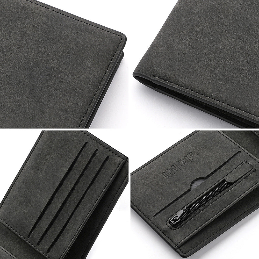 La mode masculine Personnalité Vintage Zipper simple Wallet
