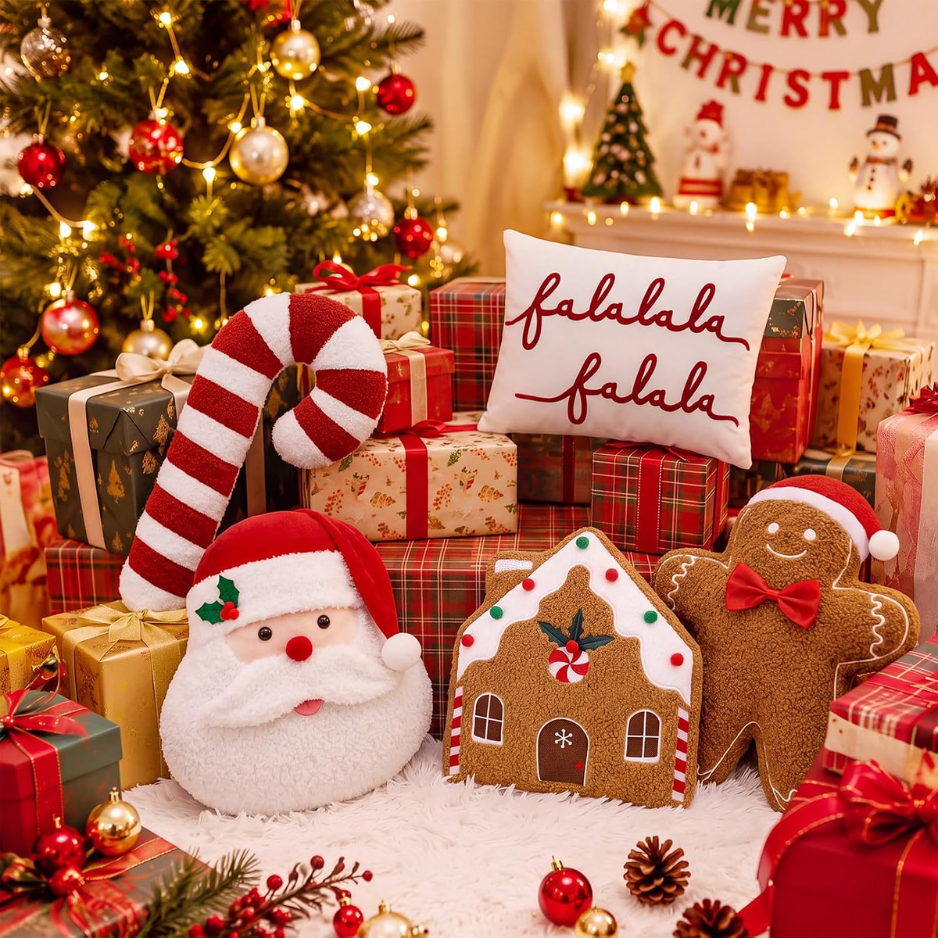 5 Pcs Oreillers à lancer de Noël