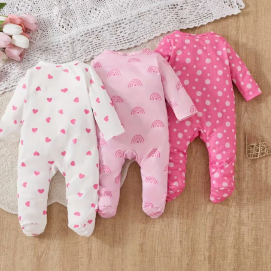 Baby Girls' Spring/Fall Thin Footed Onesie