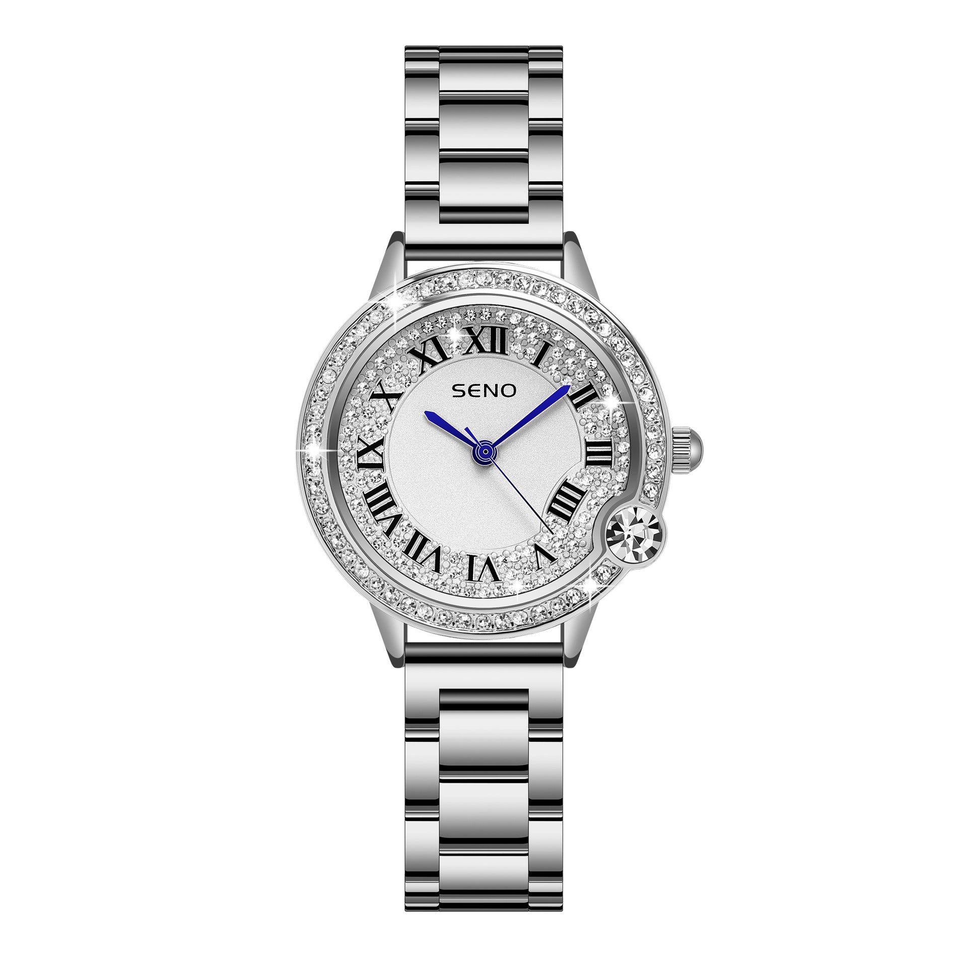 Élégant Quartz Full-Diamond en acier inoxydable Imperméable Femmes Montre