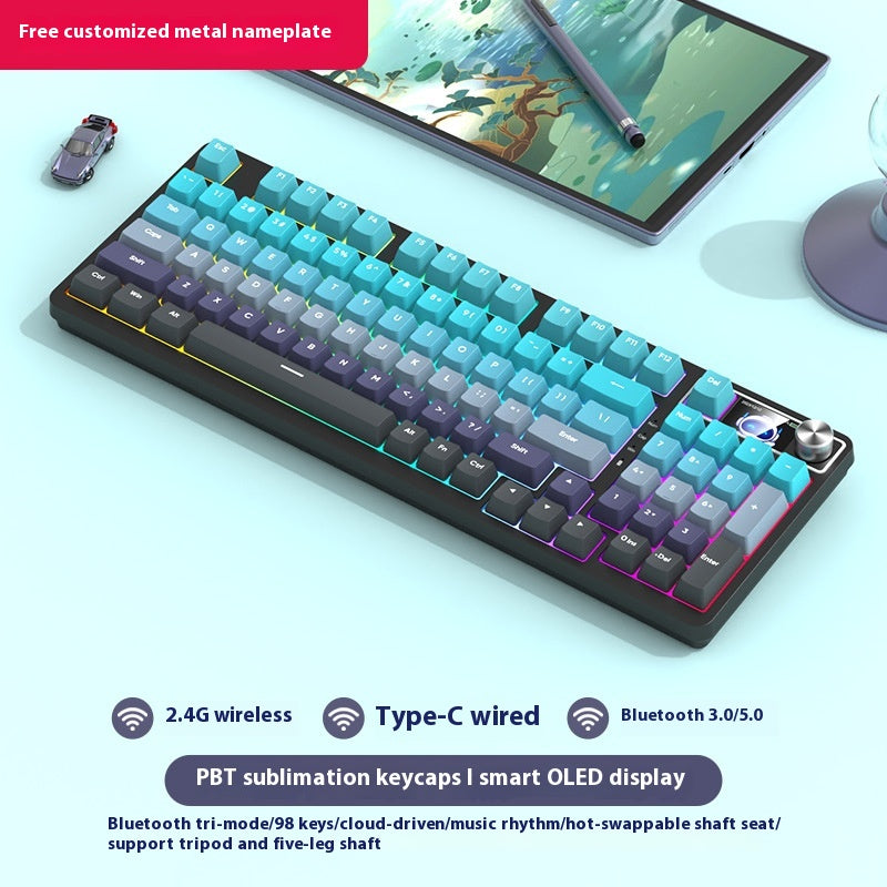 98 Clé sans fil Bluetooth Trois modèles de clavier mécanique Gaming Electronic Sports Office
