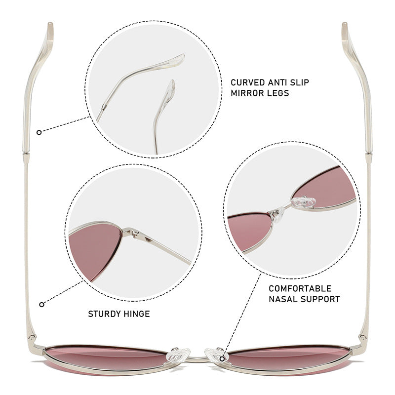 2324P Lunettes de soleil ovales en métal polarisé Lunettes de soleil rétro décontractées Commerce extérieur Amazon Tk