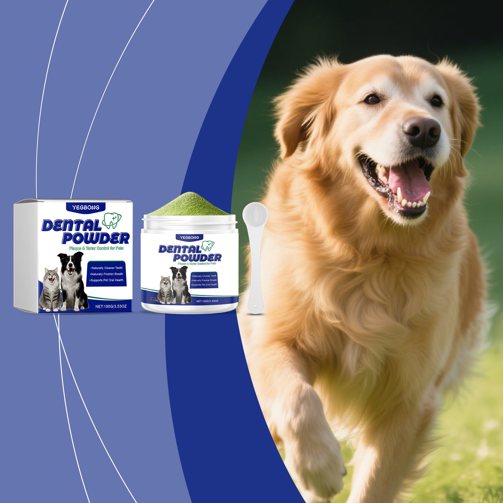 Poudre de nettoyage des dents des animaux de compagnie