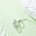 S925 Argent Sterling 0.5ct D Couleur VVS1 Moissanite Swan Pendentif Collier 45cm Platine Pla