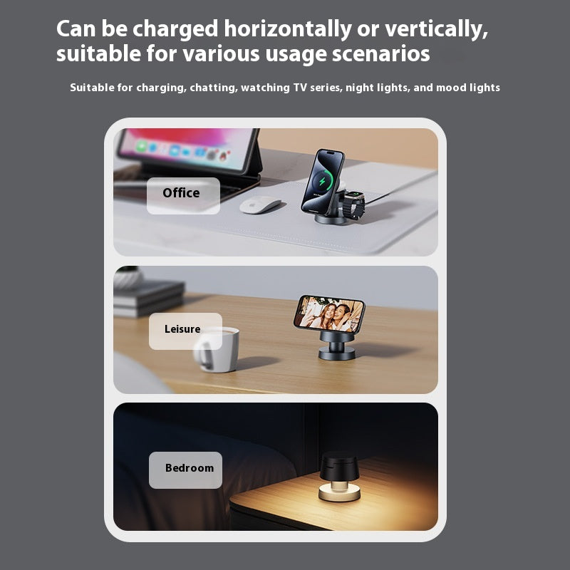 Small Night Light Three-in-One Magnetic Wireless Charger