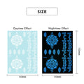 Stickers Tattoo Glow In The Dark Henna Intricate Dentelle Hand & Arm Designs pour Halloween Chr