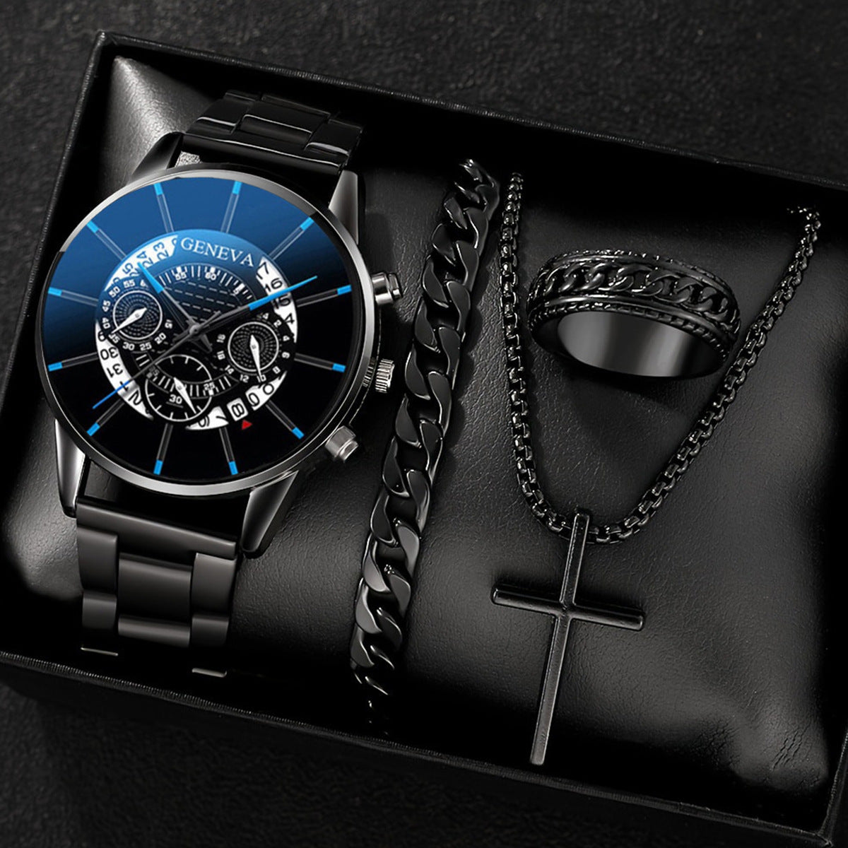 Montres d'affaires Tempérament pour hommes Ceinture d'acier cross