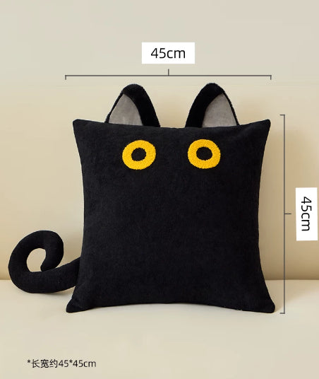 Créative Canapé Jet Oreiller Noir Chat Oreiller Couvercle mignon Poupée Salon Coussin