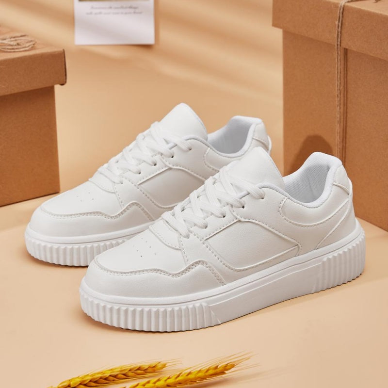 Sneakers polyvalents élégants, de couleur solide et décontractée