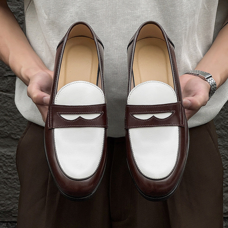 Élégant tout-match Hommes Slip-on Chaussures Casual en cuir