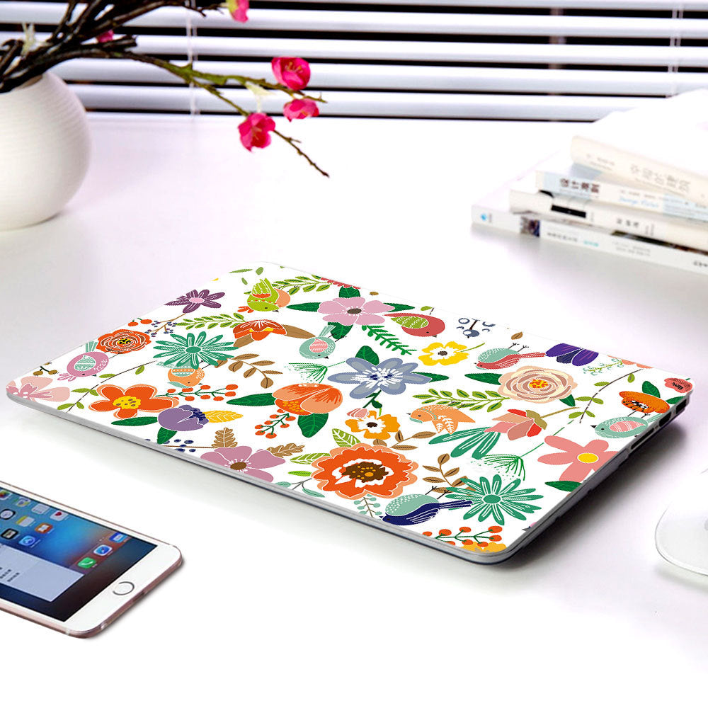 Plastic Laptop Protection Shell Série de fleurs partielles