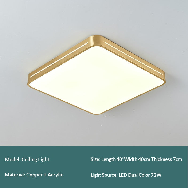 Lumière de plafond de chambre à trois couleurs tout-cuivre