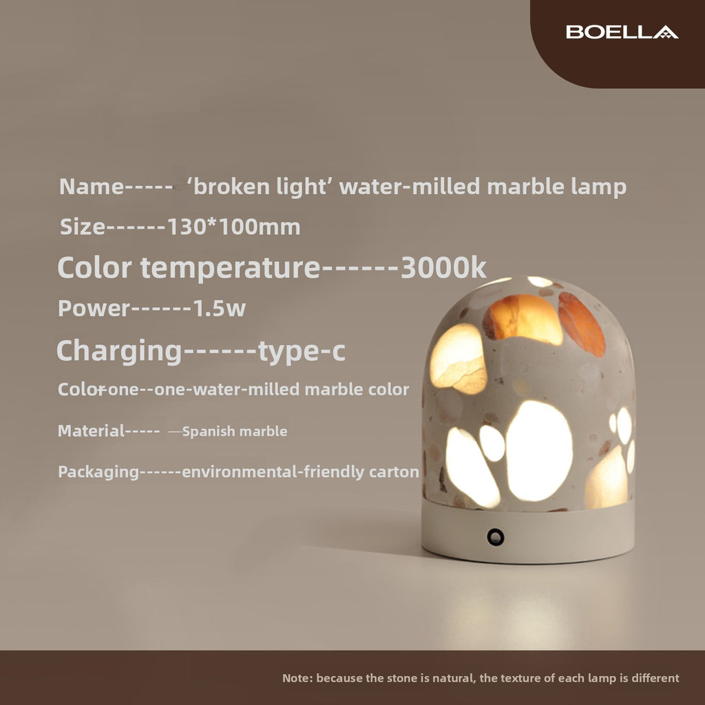 Terrazzo Marble Lamp with Flaked Light