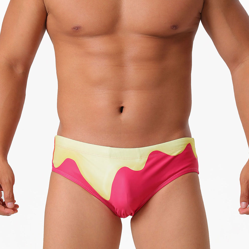 Gradient flowing-print Triangle Swim Trunks Modeable