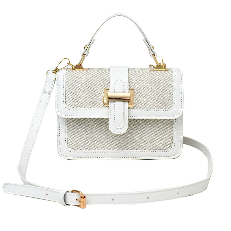 Haut de gamme Texturé Contraste-couleur Petit Crossbody Versatile Fashionable Petit Tote Bag