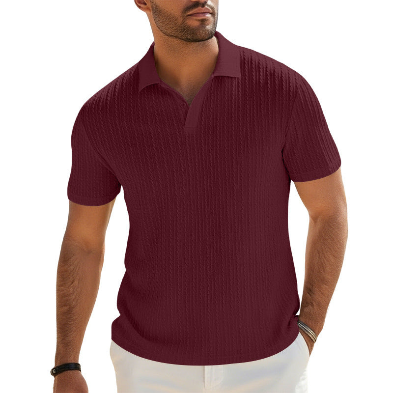Magasin Indépendant Été Hommes Texturé Vertical Stripe Polo